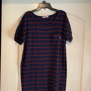 Blue and Red Striped Vans T-Shirt Dress
